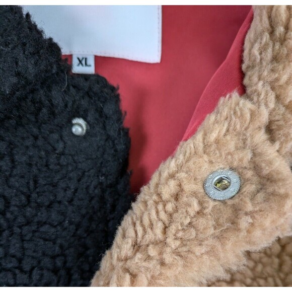 Profound Aesthetic Mens Split Color Shearling Varsity Jacket Streetwear Size XL - Picture 6 of 15